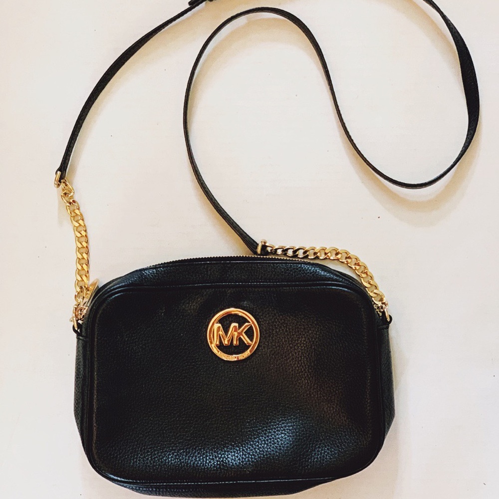 MK Black Leather crossbody